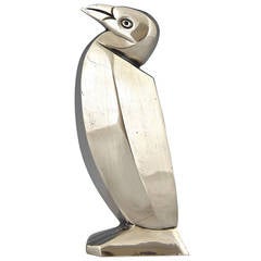 Art Deco Silvered Salt Shaker Penguin, Designed by Sandoz for Christofle, 1935