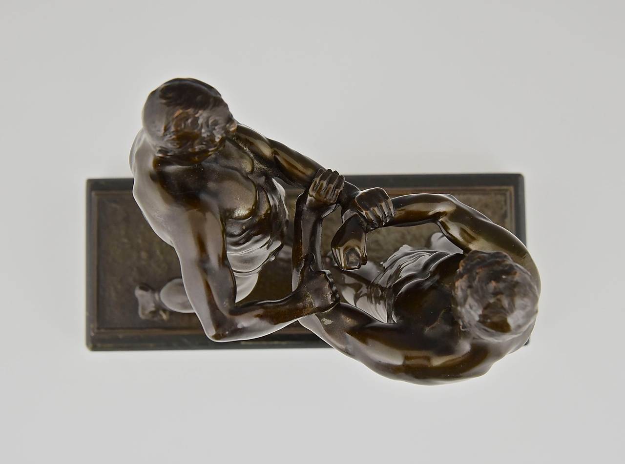 20th Century Antique Sculpture of Two Wrestlers, Germany 1910