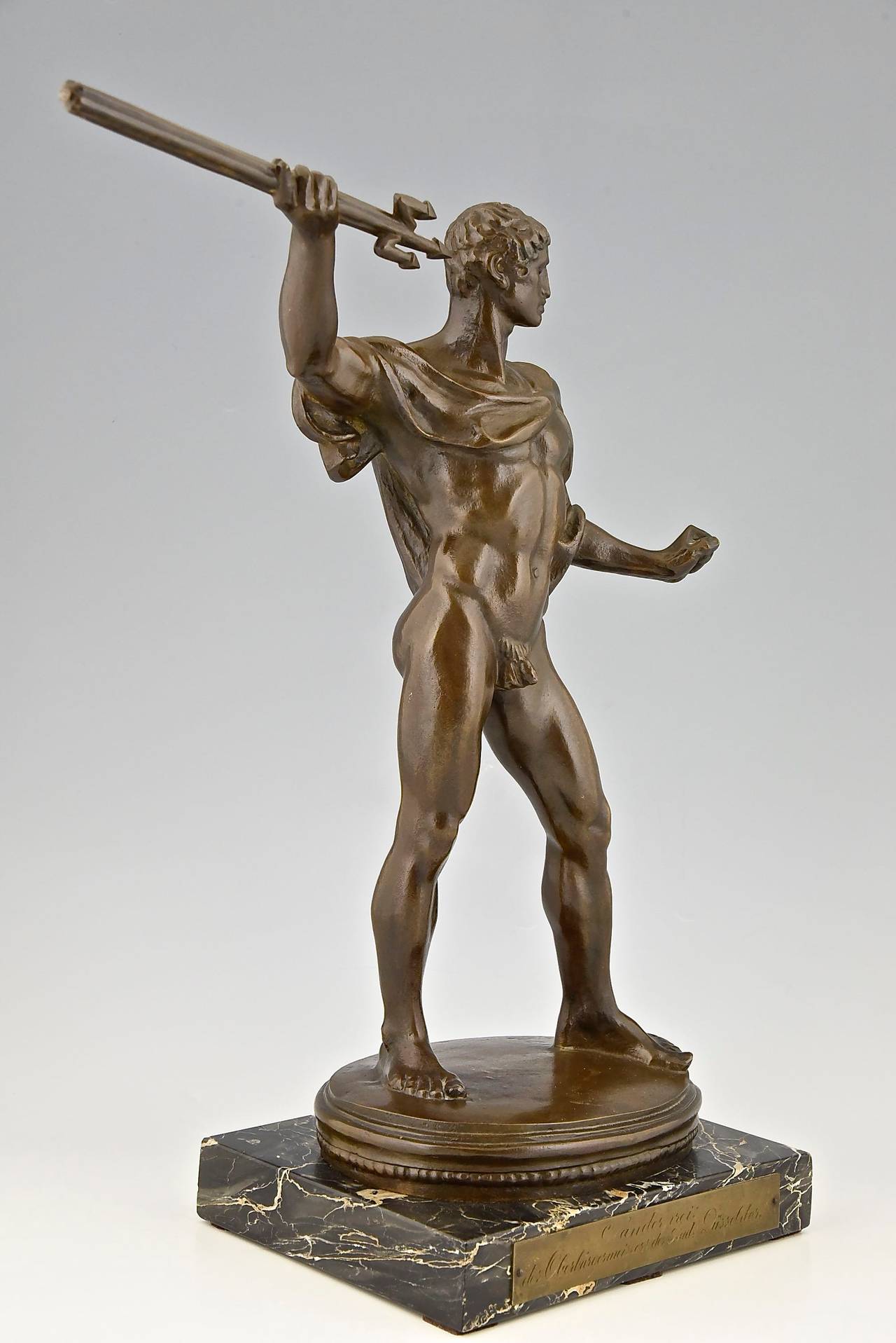 Art Deco Bronze Sculpture Male Nude Hans Netzer, Germany, 1930 2