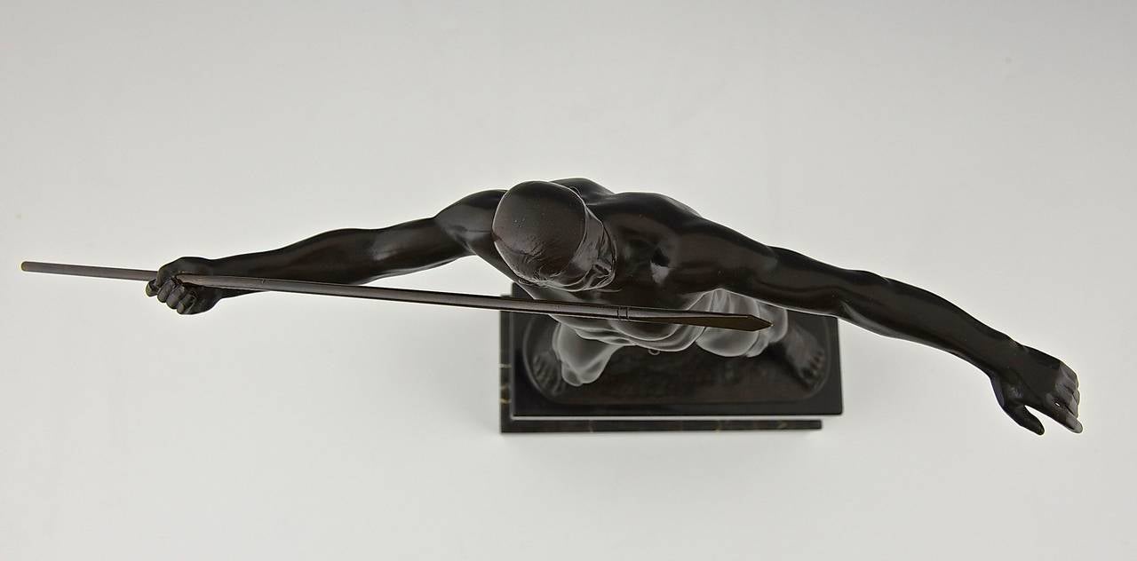 Art Deco Bronze Sculpture of Male Nude by Karl Mobius, Germany, 1921 2