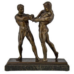 Antique Sculpture of Two Wrestlers, Germany 1910