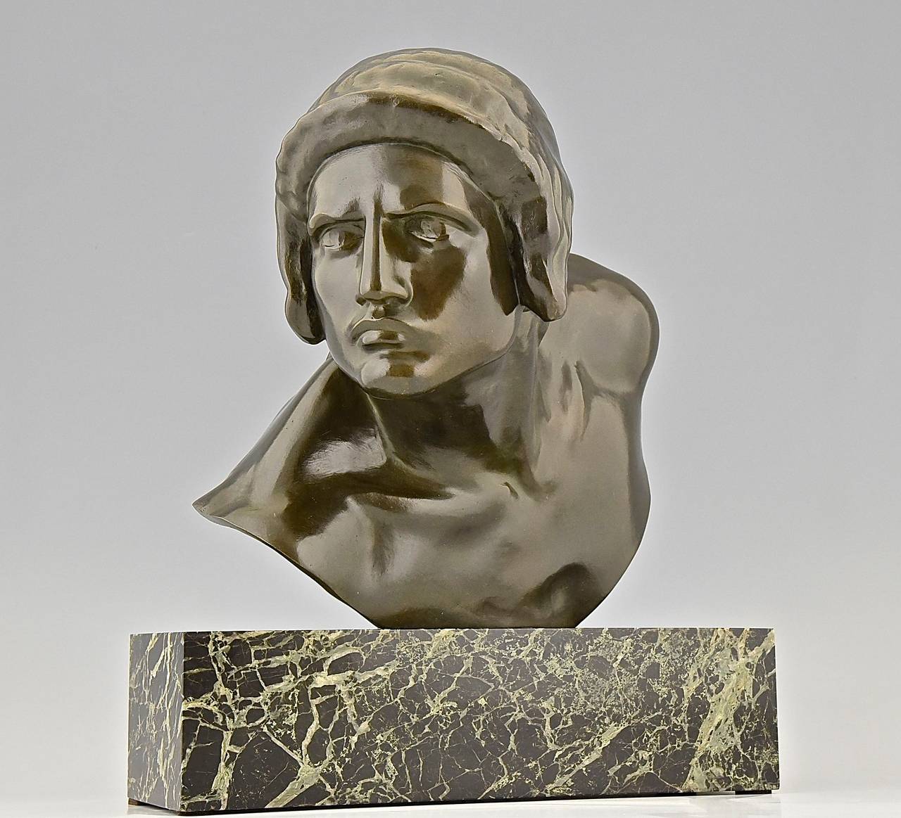 Art Deco Bronze Sculpture Gladiator Constant Roux, France, 1920
