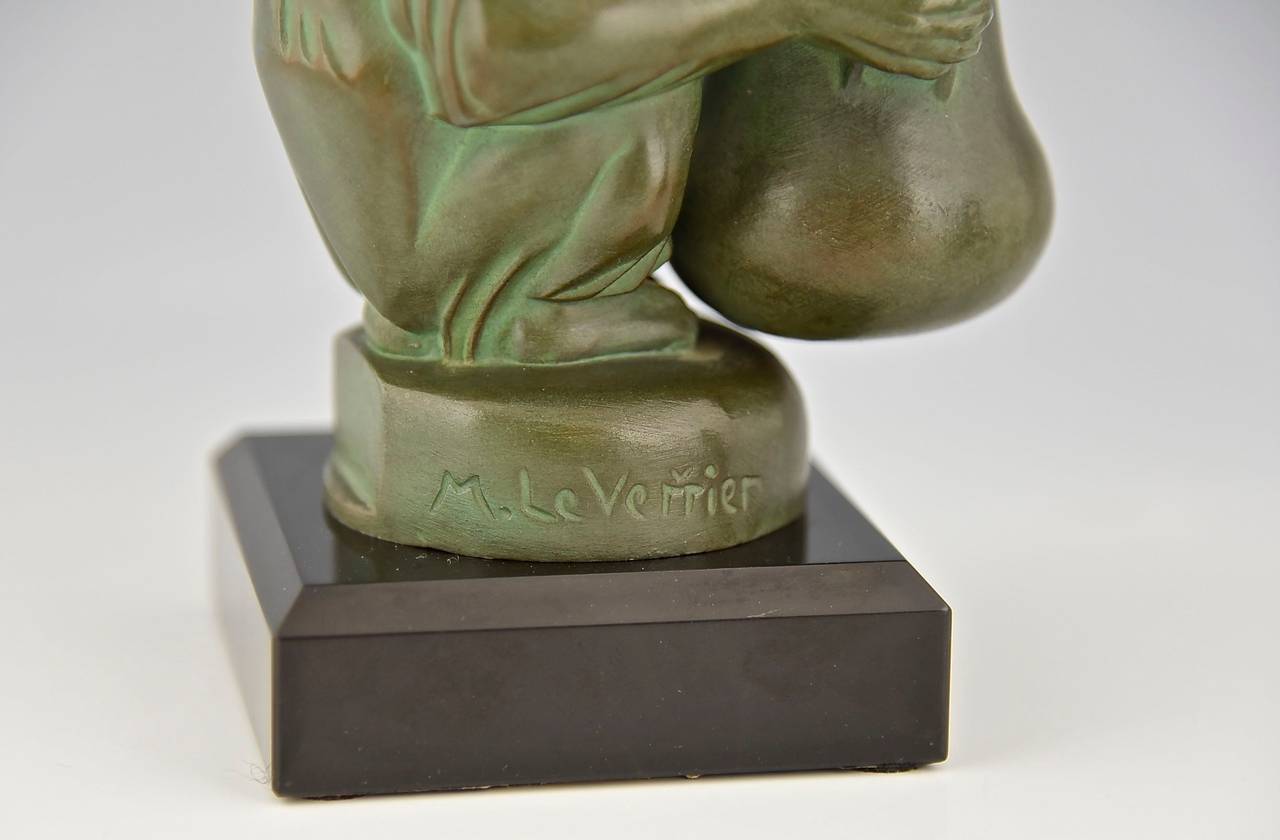 Pair of Art Deco Monkey Inkwell Bookends, Max Le Verrier, France 2