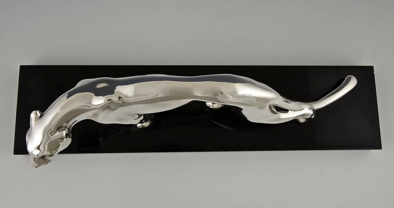 Art Deco Silvered Panther by M. Font France, 1930 2