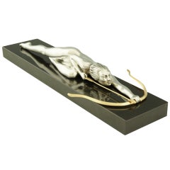 Art Deco silvered bronze by Lavroff.