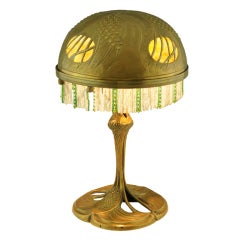 Antique Art Nouveau Lamp by Georges Leleu.