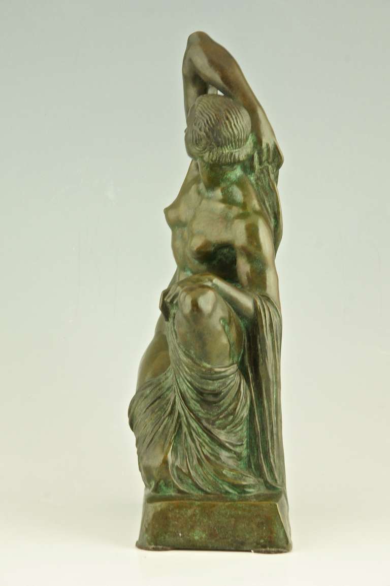 Art Deco Bronze Sculpture of a Nude by Joe Descomps Cormier, Barbedienne Foundry 1925 In Excellent Condition In Antwerp, BE