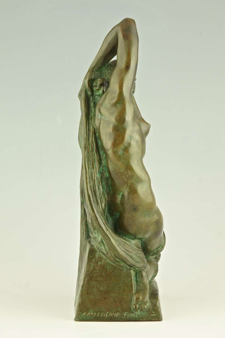 Art Deco Bronze Sculpture of a Nude by Joe Descomps Cormier, Barbedienne Foundry 1925 1