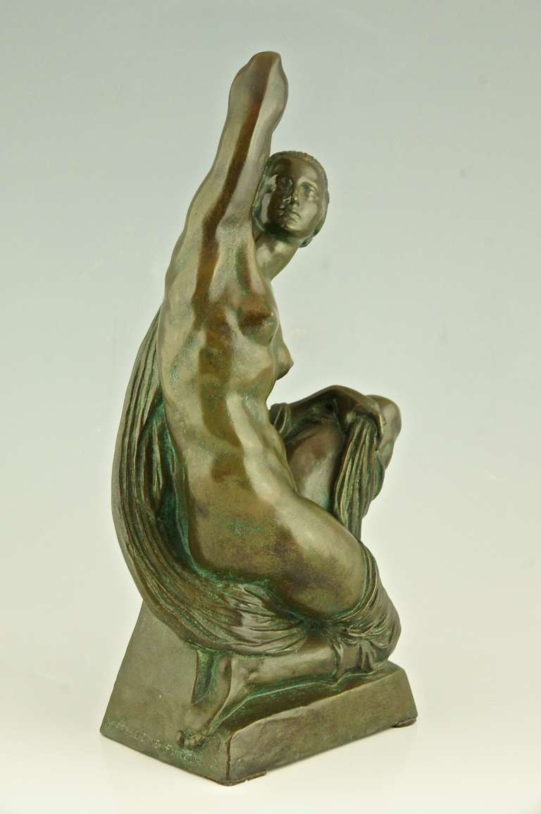 Art Deco Bronze Sculpture of a Nude by Joe Descomps Cormier, Barbedienne Foundry 1925 2
