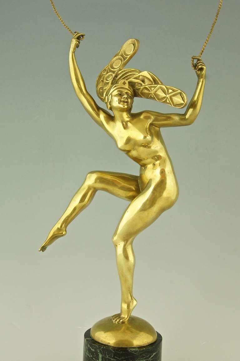 20th Century Pair of Art Deco Bronze Dancers by J.P. Morante, France 1925