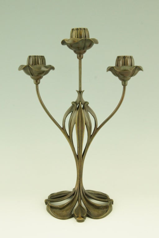 A pair of Art Nouveau candelabra by Georges De Feure, France, 1901.  2