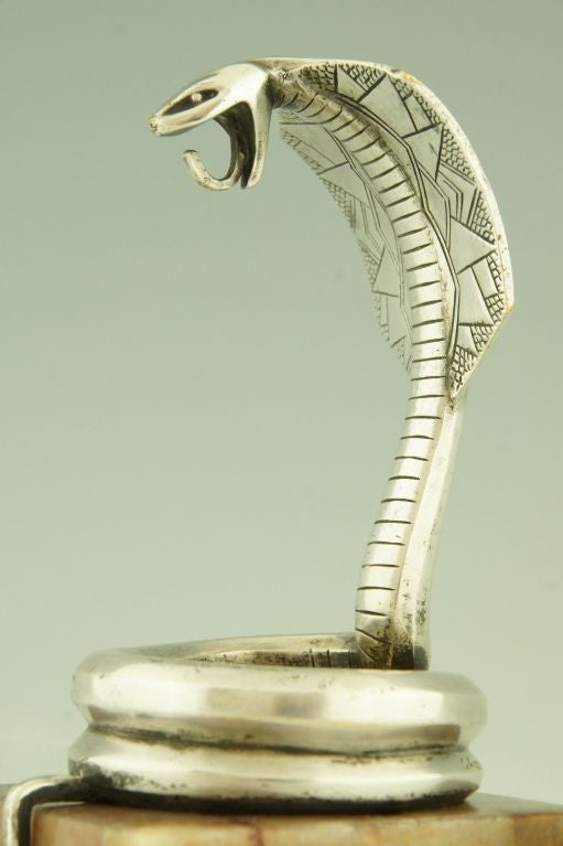 Art Deco Silvered Bronze Cobra Watch Holder By Rischmann. 6