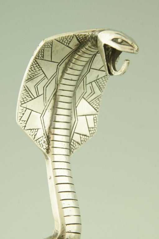 Art Deco Silvered Bronze Cobra Watch Holder By Rischmann. 5