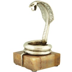 Art Deco Silvered Bronze Cobra Watch Holder By Rischmann.