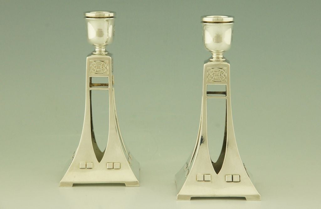 wmf art nouveau candlesticks