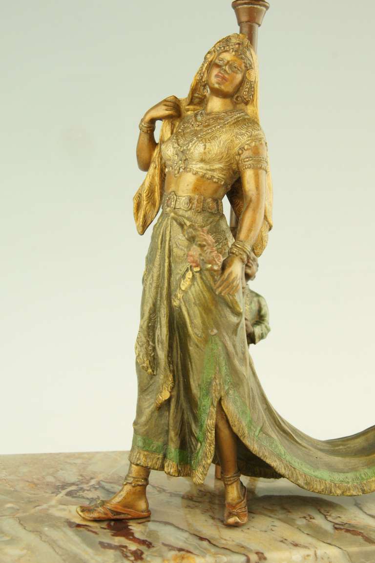 Orientalist cold painted Vienna bronze by Nam Greb or Bergman.  In Good Condition In Antwerp, BE