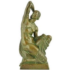 Art Deco Bronze Sculpture of a Nude by Joe Descomps Cormier, Barbedienne Foundry 1925