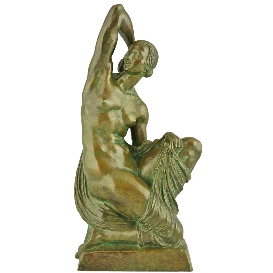 Art Deco Bronze Sculpture of a Nude by Joe Descomps Cormier, Barbedienne Foundry 1925