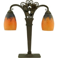 Antique A Daum Nancy table lamp.