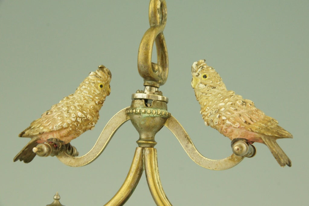 Vienna Bronze Bonbonniere With Two Parrots On A Swing. 3