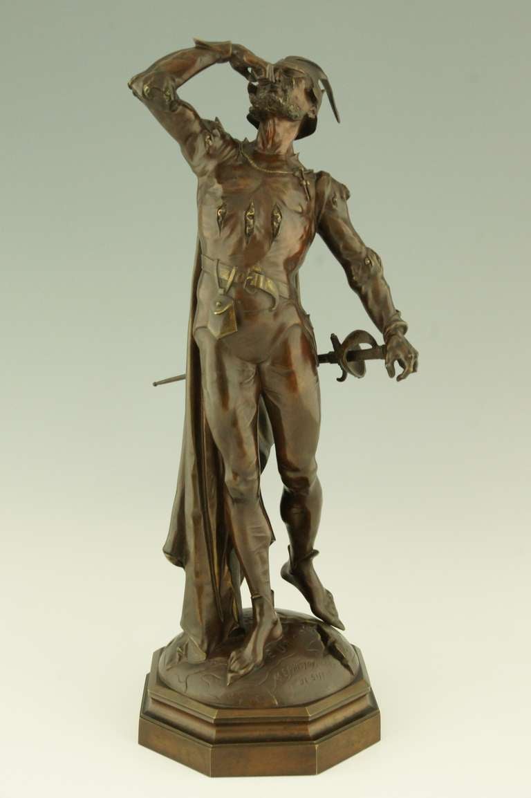 Sculpture en bronze de Méphistophélès par August De Wever.