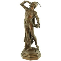 Sculpture en bronze de Méphistophélès par August De Wever.