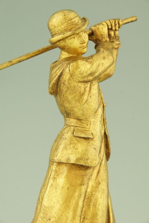 Art Deco Bronze Lady Golfer by José Dunach. 5