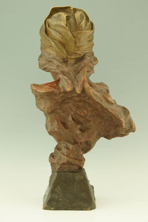 19th Century Art Nouveau Bronze Bust Mignon by E. Villanis