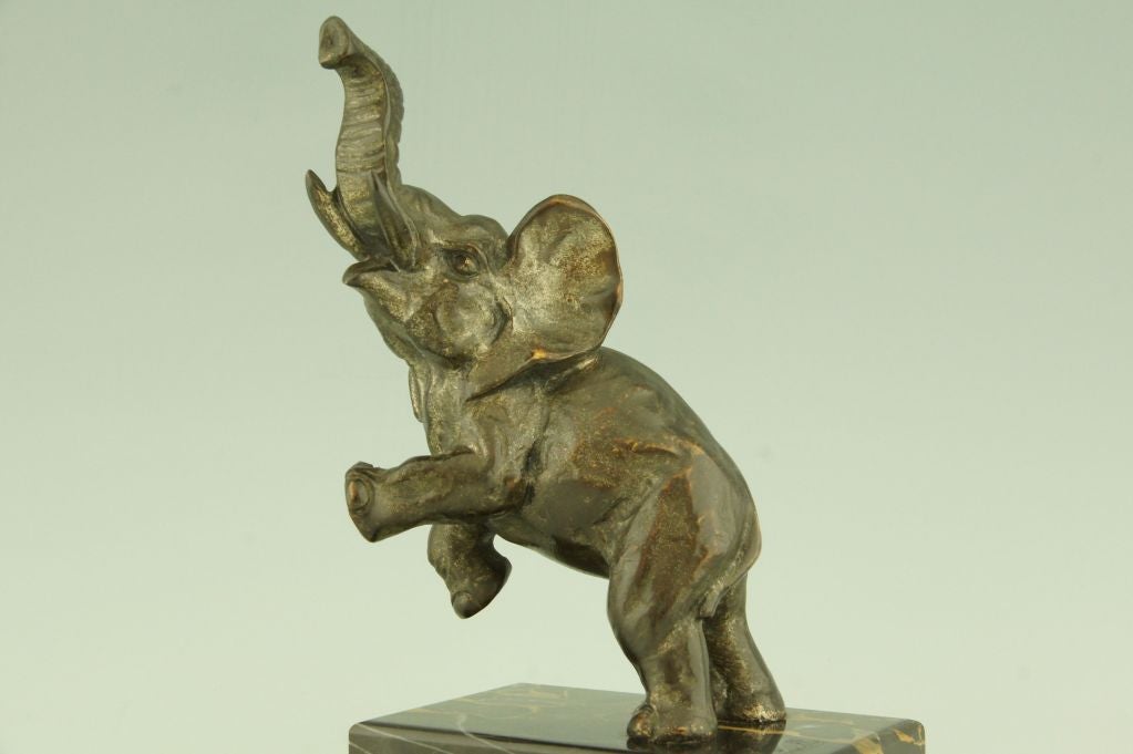 Art Deco Bronze Elephant Bookends by Fontinelle 4