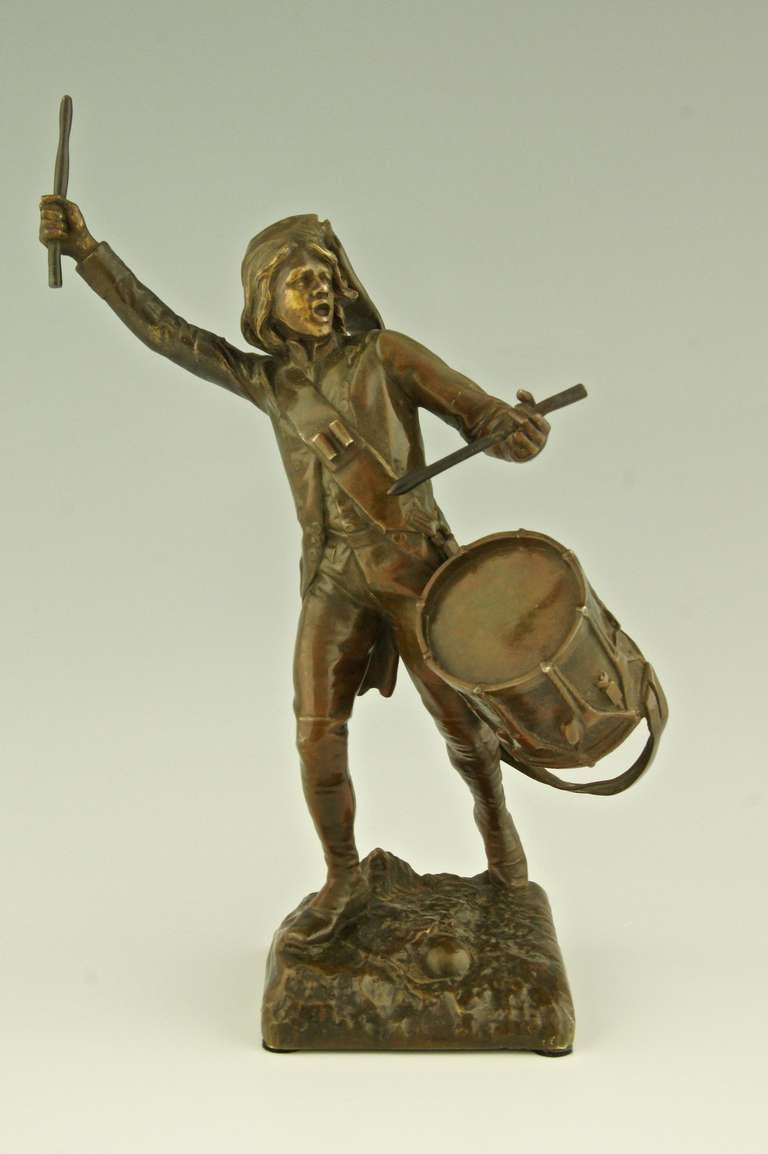 A bronze of a drummer boy by Léon Fagel. 
By Léon Fagel. 
Susse freres  foundry seal. 

This model is illustrated, picture number 4816, in the book  “Bronzes, sculptors and founders” by H. Berman, Abage. “Les bronzes de XIXe siècle” by Pierre