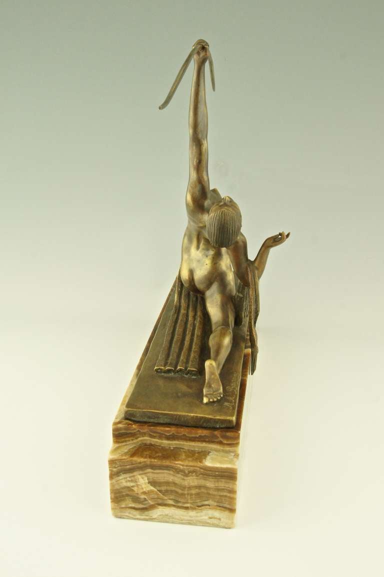 Art Deco bronze sculpture of a female archer by Marcel ... Tagged art, art history, arte, de rossi, female artists, female sculptor, femmes artistes, first female sculptor in europe, histoire de l'art, italian artist.