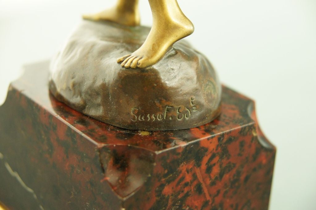 Art Deco Bronze of a Standing Nude by Joe Descomps 5