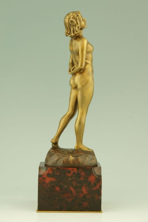 20th Century Art Deco Bronze of a Standing Nude by Joe Descomps