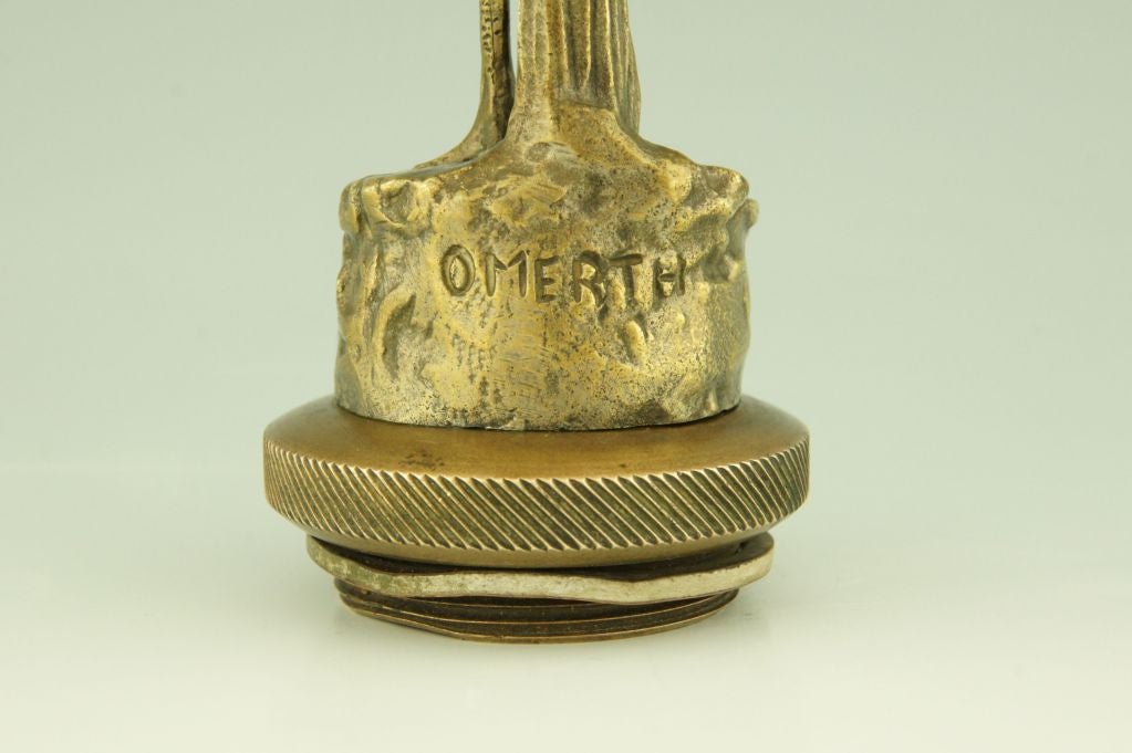 Art Deco Car Mascot of a Stork Standing on a Rock by Omerth 3