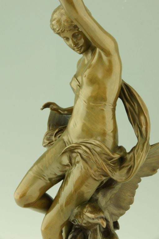 Inspiration, Bronze of a Woman on an Eagle by E. L. Picault 6