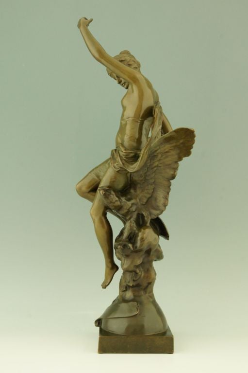 French Inspiration, Bronze of a Woman on an Eagle by E. L. Picault
