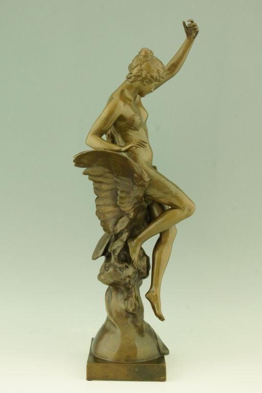 Inspiration, Bronze of a Woman on an Eagle by E. L. Picault 1