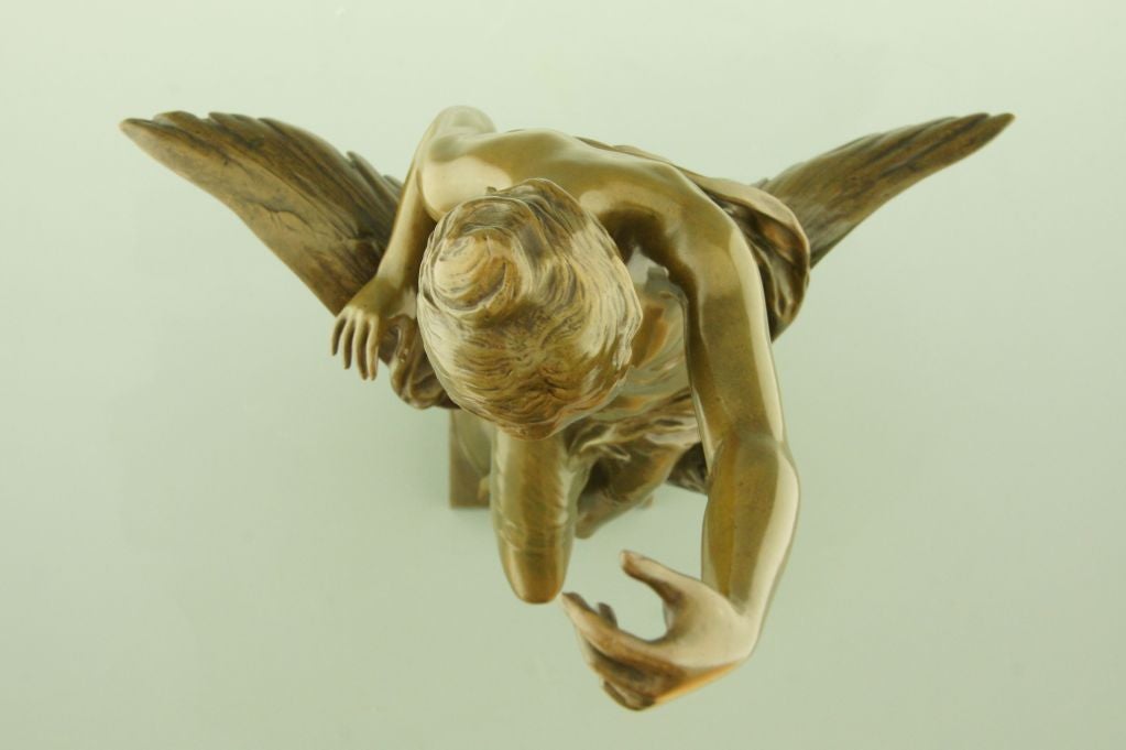 Inspiration, Bronze of a Woman on an Eagle by E. L. Picault 4