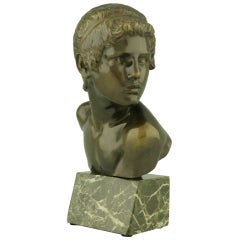 "The Young Achilles" by Constant Roux, Art Deco Bronze, France