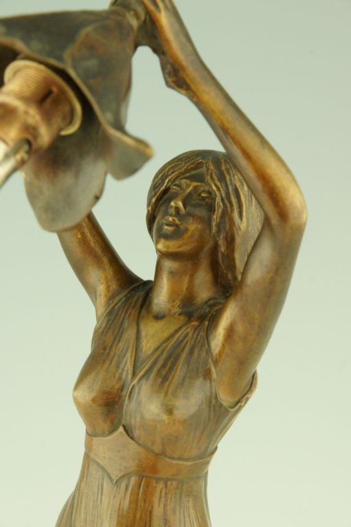 Art Nouveau Bronze Lamp by Taupin d'Auge 5