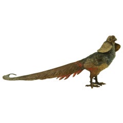 A Cold Painted Vienna Bronze Gold Pheasant.