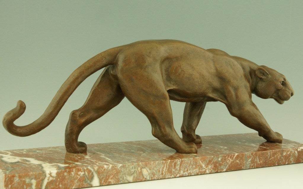 Art Deco Bronze Walking Panther By Alexandre Ouline. 6
