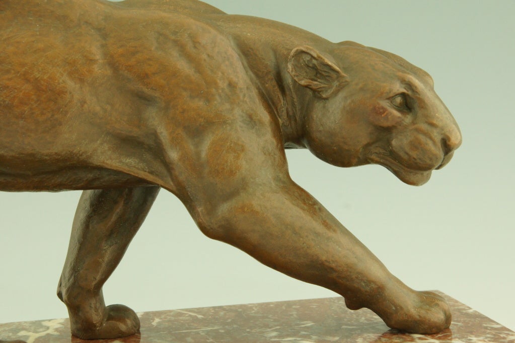 Art Deco Bronze Walking Panther By Alexandre Ouline. 5