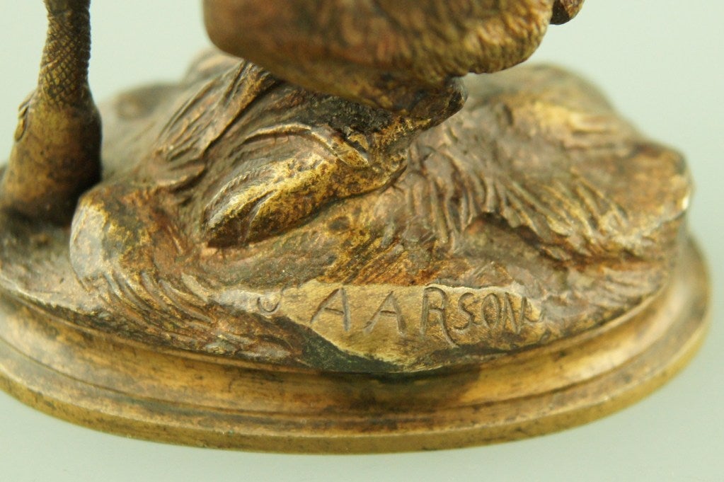 Antique Bronze of a Hare Dressed as Hunter By A. Arson 2