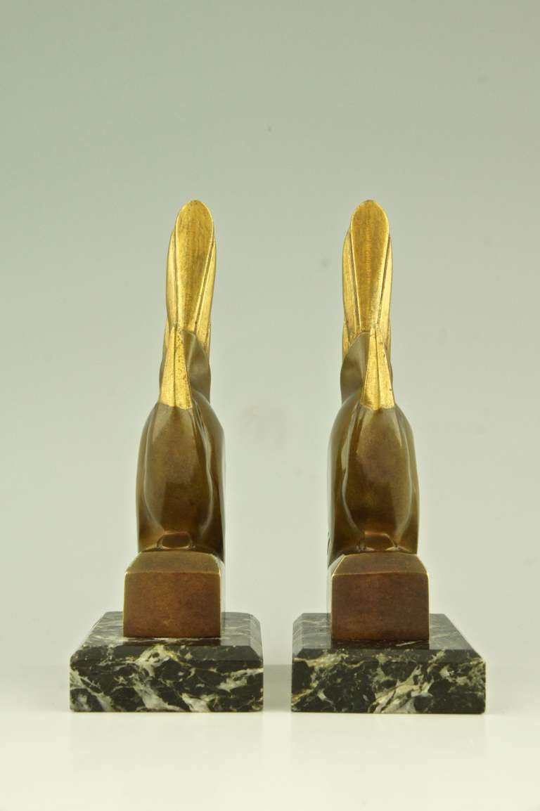 Pair of Art Deco Bronze Bird Bookends by G.H. Laurent In Good Condition In Antwerp, BE