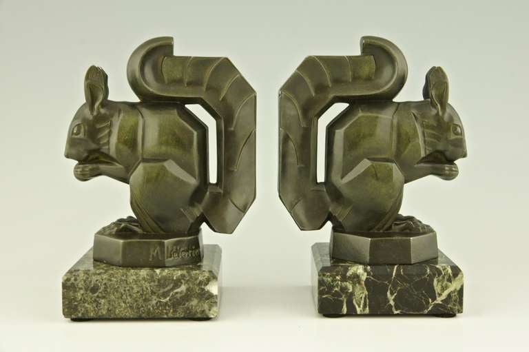 Art Deco Squirrel Bookends by Max Le Verrier