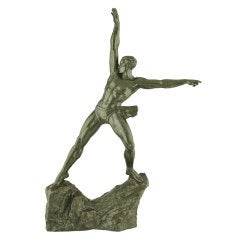 Art Deco Bronze of an Athletic Man by Pierre Le Faguays