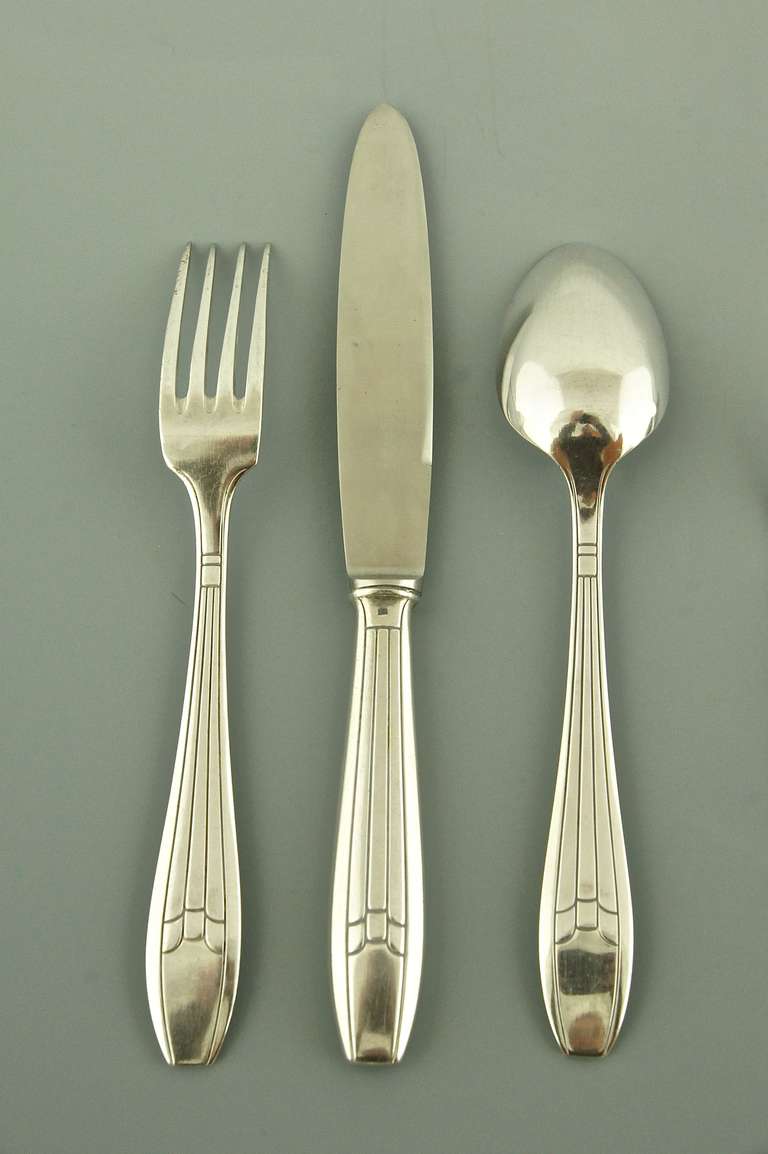 Art Deco 92 Piece Silver Plated Cutlery Set by Argental 3