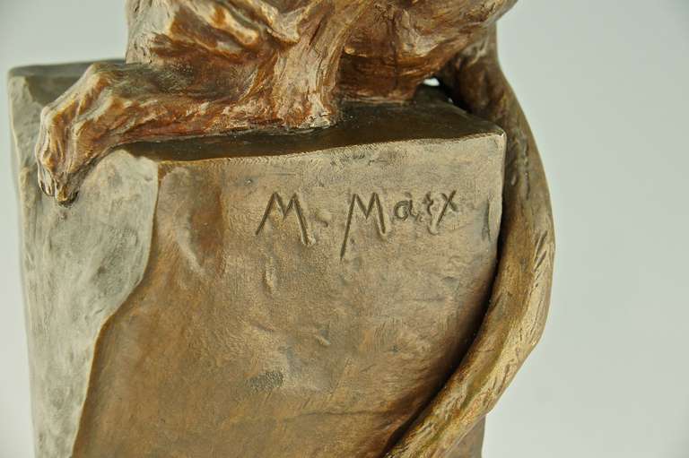 Impressive Bronze Sculpture of a Monkey by Maurice Marx, Goldscheider, 1900 In Good Condition In Antwerp, BE