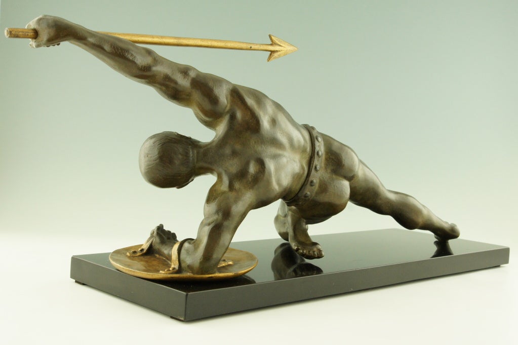 Impressive Art Deco bronze sculpture "Gladiator" by Grisard. at 1stDibs